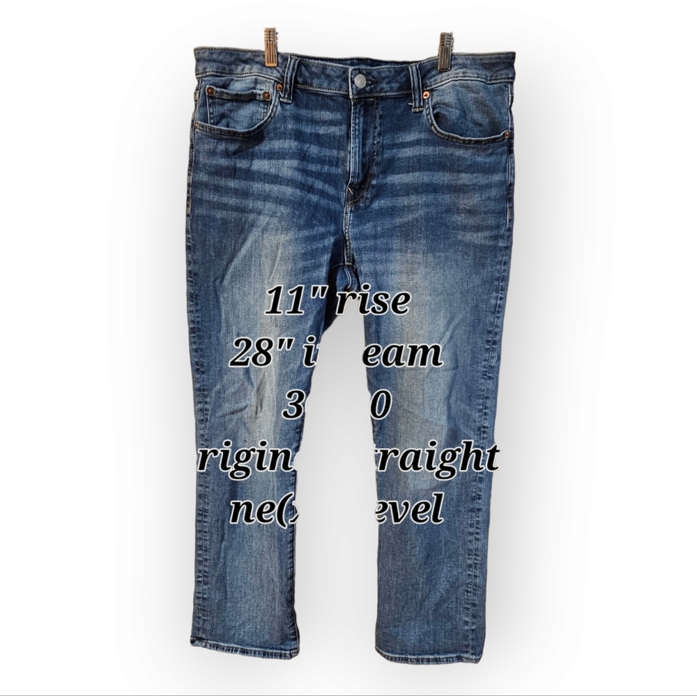 AmericanEagle 36x30 Original Straight Ne(x)t Level Flex, faded denim